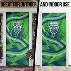 Canberra Raiders Rugby Mascot Door Cover Fierce Athlete Graphic in Sports Style