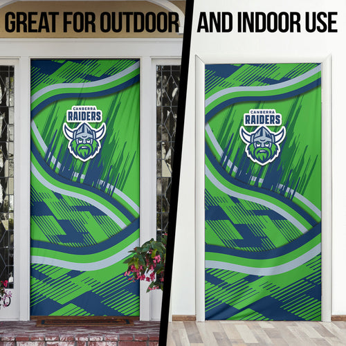 Canberra Raiders Rugby Mascot Door Cover Fierce Athlete Graphic in Sports Style