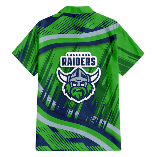 Canberra Raiders Rugby Mascot Family Matching Long Sleeve Bodycon Dress and Hawaiian Shirt Fierce Athlete Graphic in Sports Style