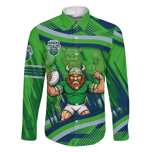Canberra Raiders Rugby Mascot Family Matching Puletasi and Hawaiian Shirt Fierce Athlete Graphic in Sports Style