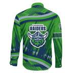 Canberra Raiders Rugby Mascot Family Matching Puletasi and Hawaiian Shirt Fierce Athlete Graphic in Sports Style