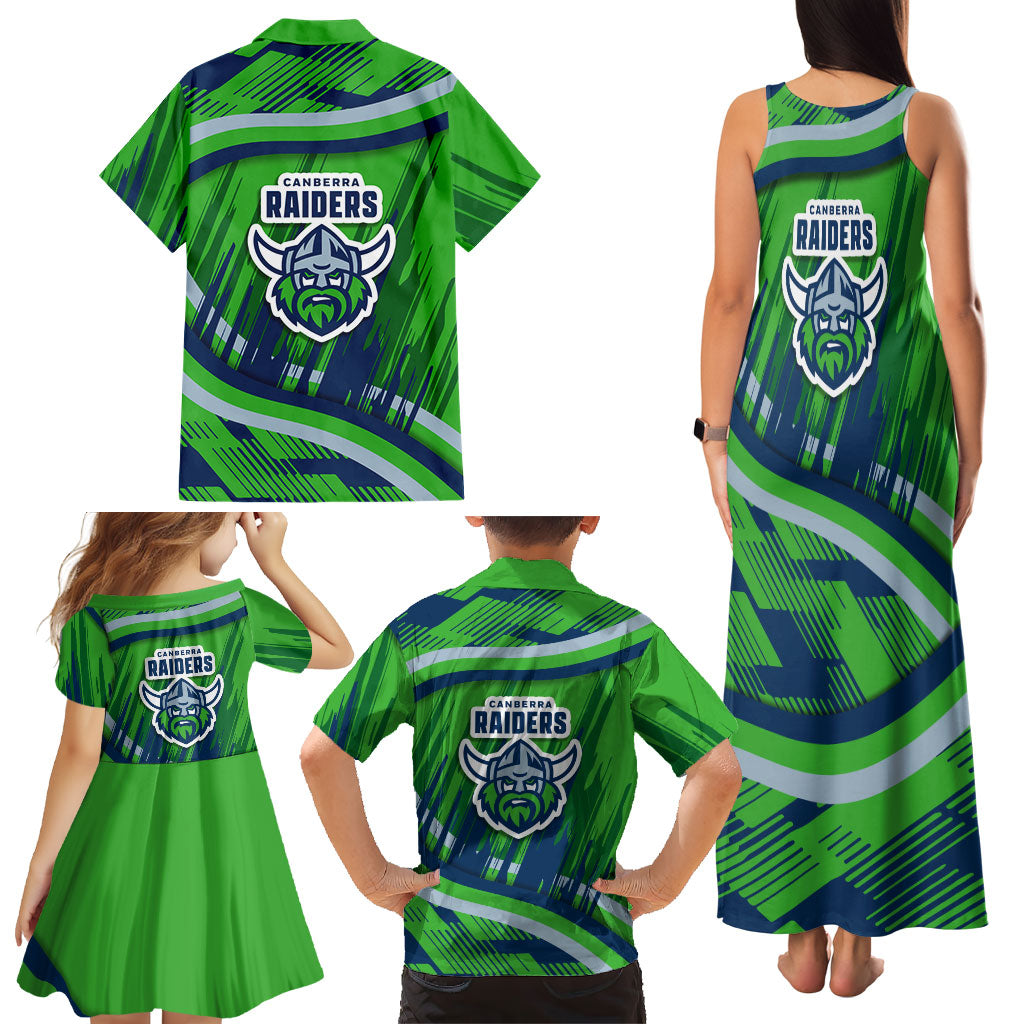 Canberra Raiders Rugby Mascot Family Matching Tank Maxi Dress and Hawaiian Shirt Fierce Athlete Graphic in Sports Style