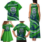 Canberra Raiders Rugby Mascot Family Matching Tank Maxi Dress and Hawaiian Shirt Fierce Athlete Graphic in Sports Style