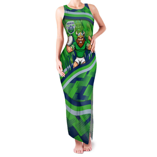 Canberra Raiders Rugby Mascot Family Matching Tank Maxi Dress and Hawaiian Shirt Fierce Athlete Graphic in Sports Style