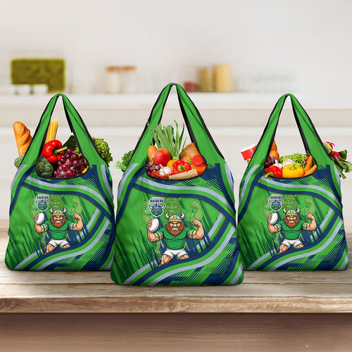 Canberra Raiders Rugby Mascot Grocery Bag Fierce Athlete Graphic in Sports Style