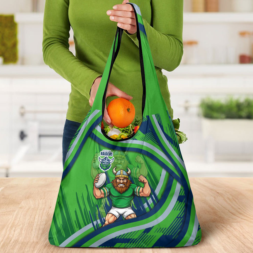 Canberra Raiders Rugby Mascot Grocery Bag Fierce Athlete Graphic in Sports Style