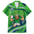 Canberra Raiders Rugby Mascot Hawaiian Shirt Fierce Athlete Graphic in Sports Style