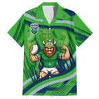 Canberra Raiders Rugby Mascot Hawaiian Shirt Fierce Athlete Graphic in Sports Style