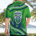 Canberra Raiders Rugby Mascot Hawaiian Shirt Fierce Athlete Graphic in Sports Style