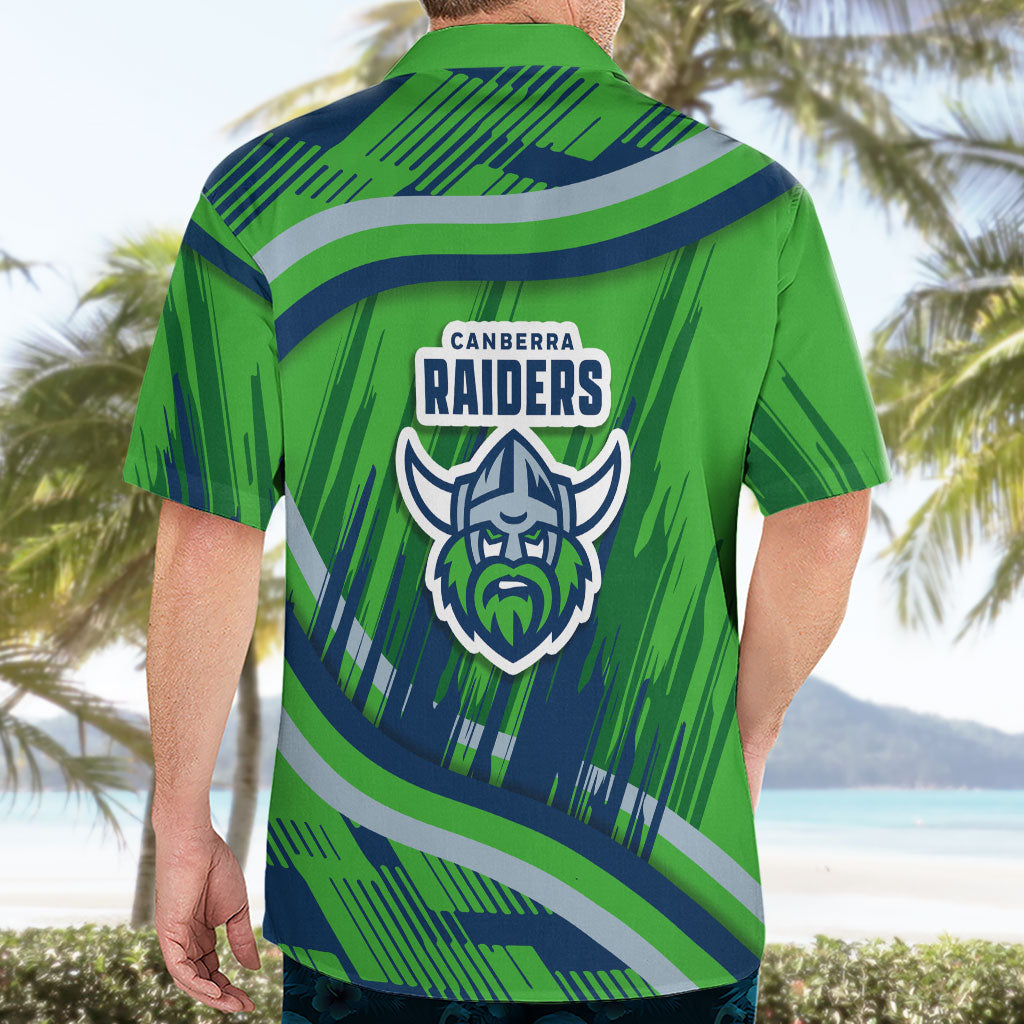 Canberra Raiders Rugby Mascot Hawaiian Shirt Fierce Athlete Graphic in Sports Style