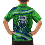 Canberra Raiders Rugby Mascot Hawaiian Shirt Fierce Athlete Graphic in Sports Style