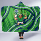 Canberra Raiders Rugby Mascot Hooded Blanket Fierce Athlete Graphic in Sports Style