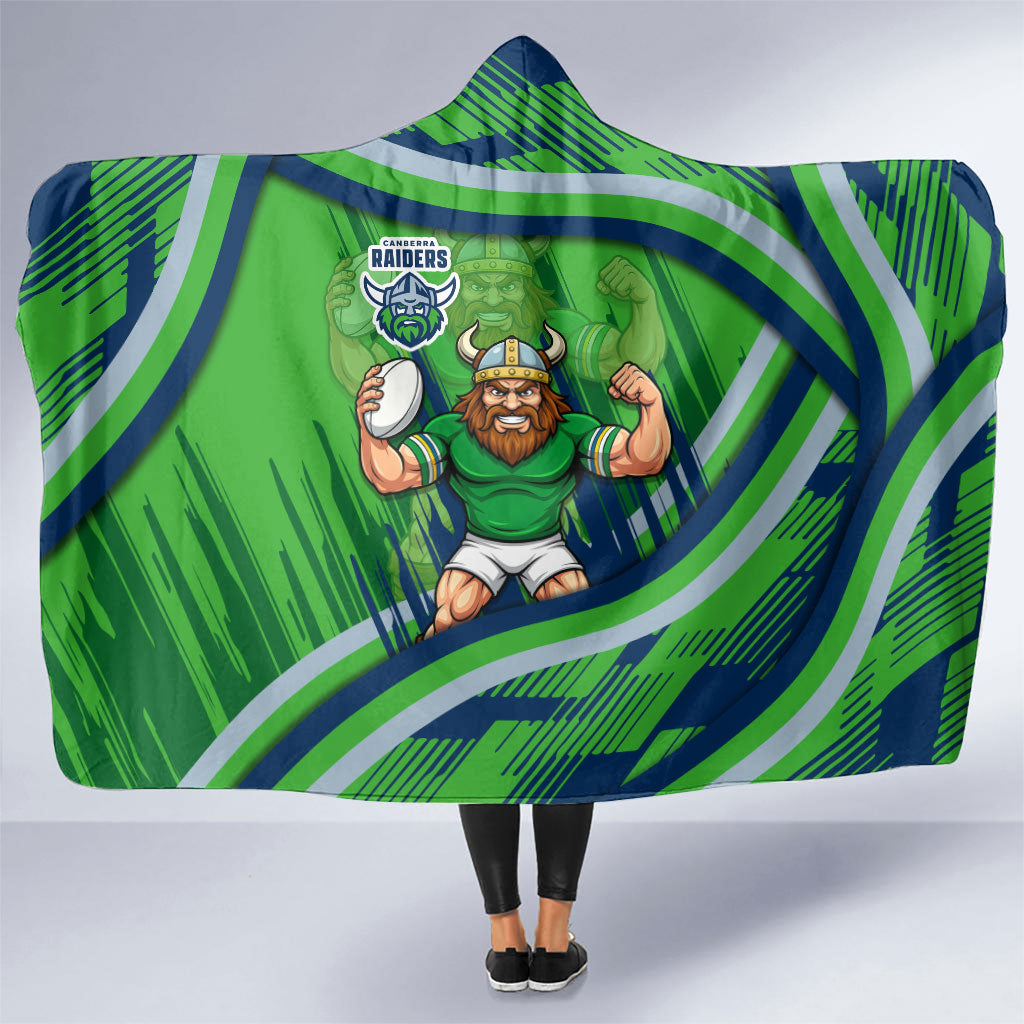 Canberra Raiders Rugby Mascot Hooded Blanket Fierce Athlete Graphic in Sports Style
