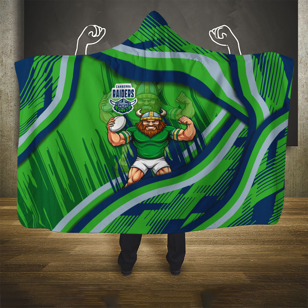 Canberra Raiders Rugby Mascot Hooded Blanket Fierce Athlete Graphic in Sports Style