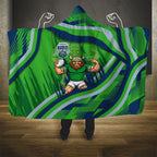 Canberra Raiders Rugby Mascot Hooded Blanket Fierce Athlete Graphic in Sports Style