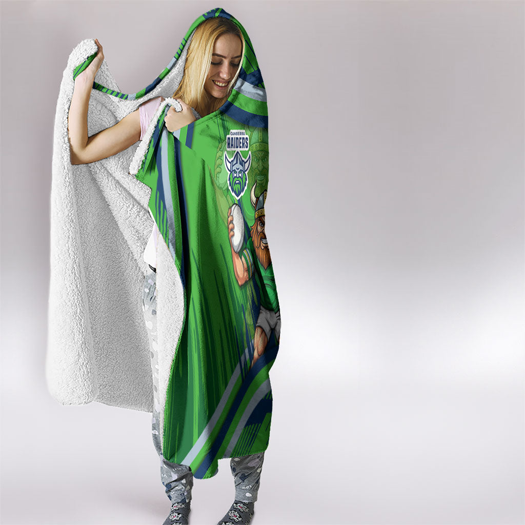 Canberra Raiders Rugby Mascot Hooded Blanket Fierce Athlete Graphic in Sports Style