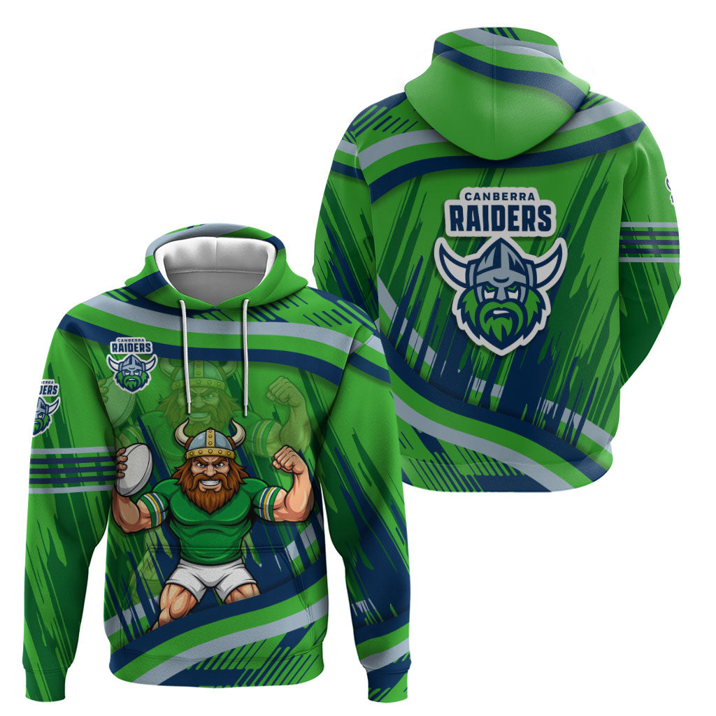 Canberra Raiders Rugby Mascot Hoodie Fierce Athlete Graphic in Sports Style