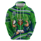 Canberra Raiders Rugby Mascot Hoodie Fierce Athlete Graphic in Sports Style