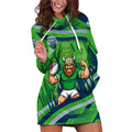 Canberra Raiders Rugby Mascot Hoodie Dress Fierce Athlete Graphic in Sports Style
