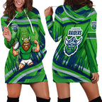 Canberra Raiders Rugby Mascot Hoodie Dress Fierce Athlete Graphic in Sports Style