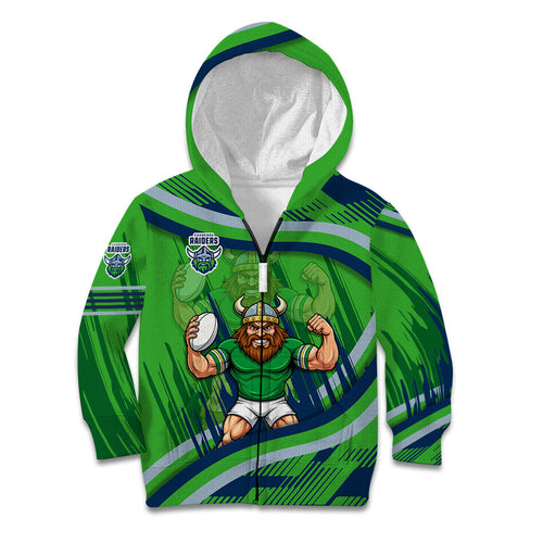 Canberra Raiders Rugby Mascot Kid Hoodie Fierce Athlete Graphic in Sports Style
