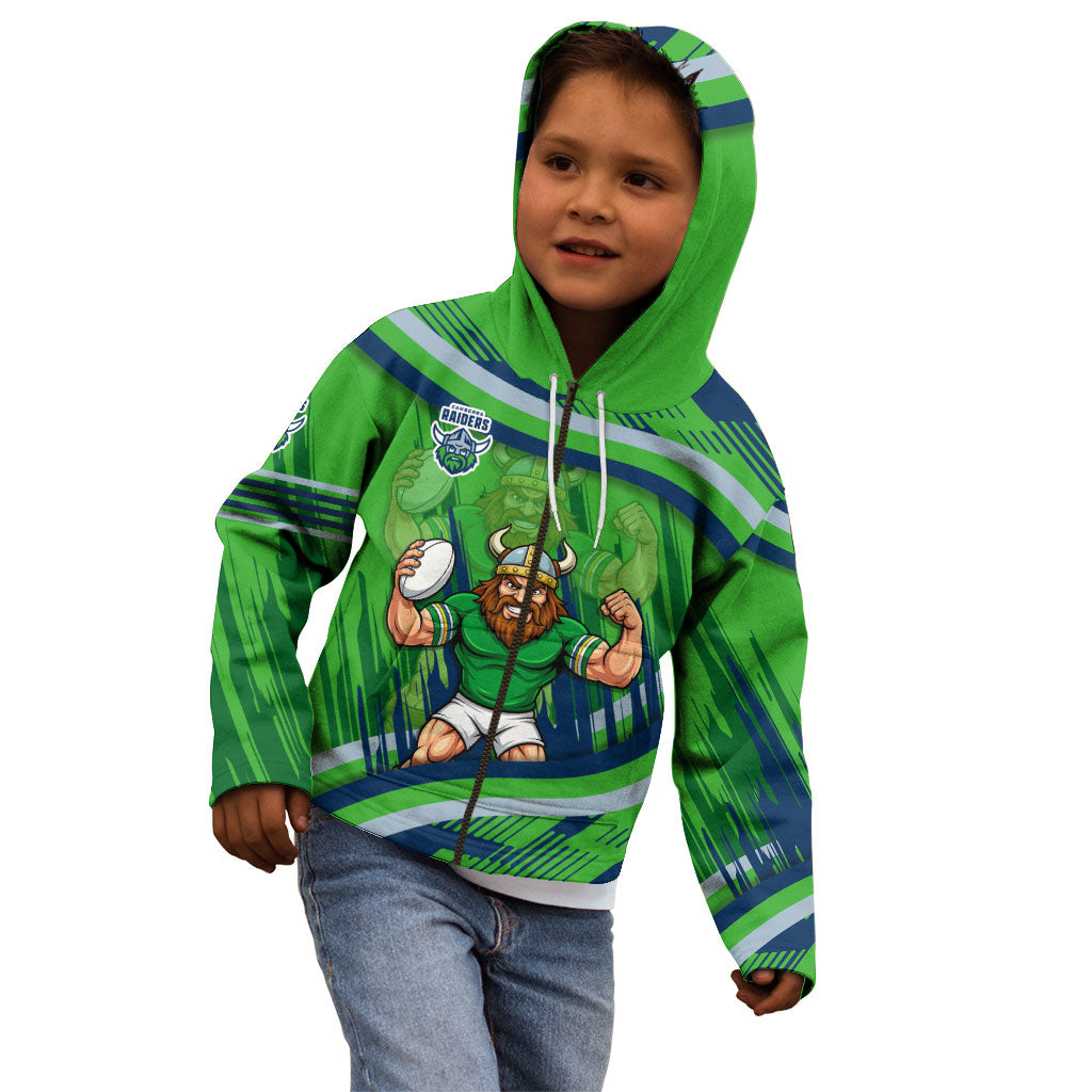 Canberra Raiders Rugby Mascot Kid Hoodie Fierce Athlete Graphic in Sports Style
