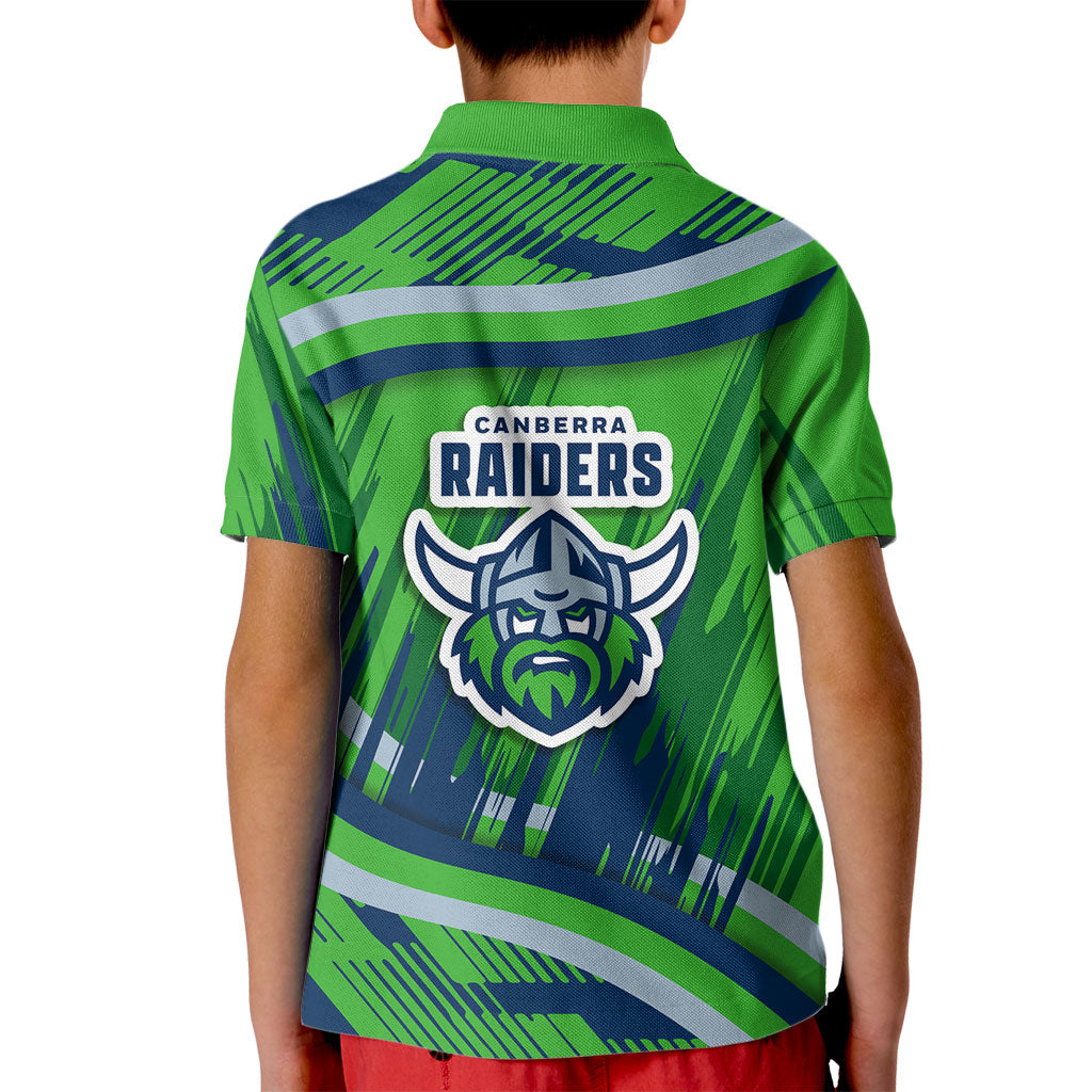 Canberra Raiders Rugby Mascot Kid Polo Shirt Fierce Athlete Graphic in Sports Style