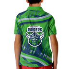 Canberra Raiders Rugby Mascot Kid Polo Shirt Fierce Athlete Graphic in Sports Style