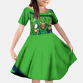 Canberra Raiders Rugby Mascot Kid Short Sleeve Dress Fierce Athlete Graphic in Sports Style