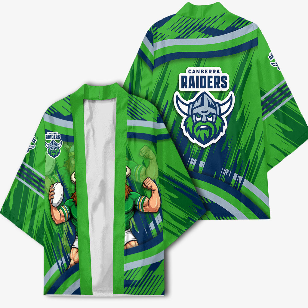 Canberra Raiders Rugby Mascot Kimono Fierce Athlete Graphic in Sports Style
