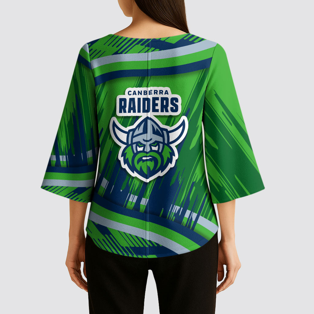 Canberra Raiders Rugby Mascot Kimono Sleeve Blouse Fierce Athlete Graphic in Sports Style