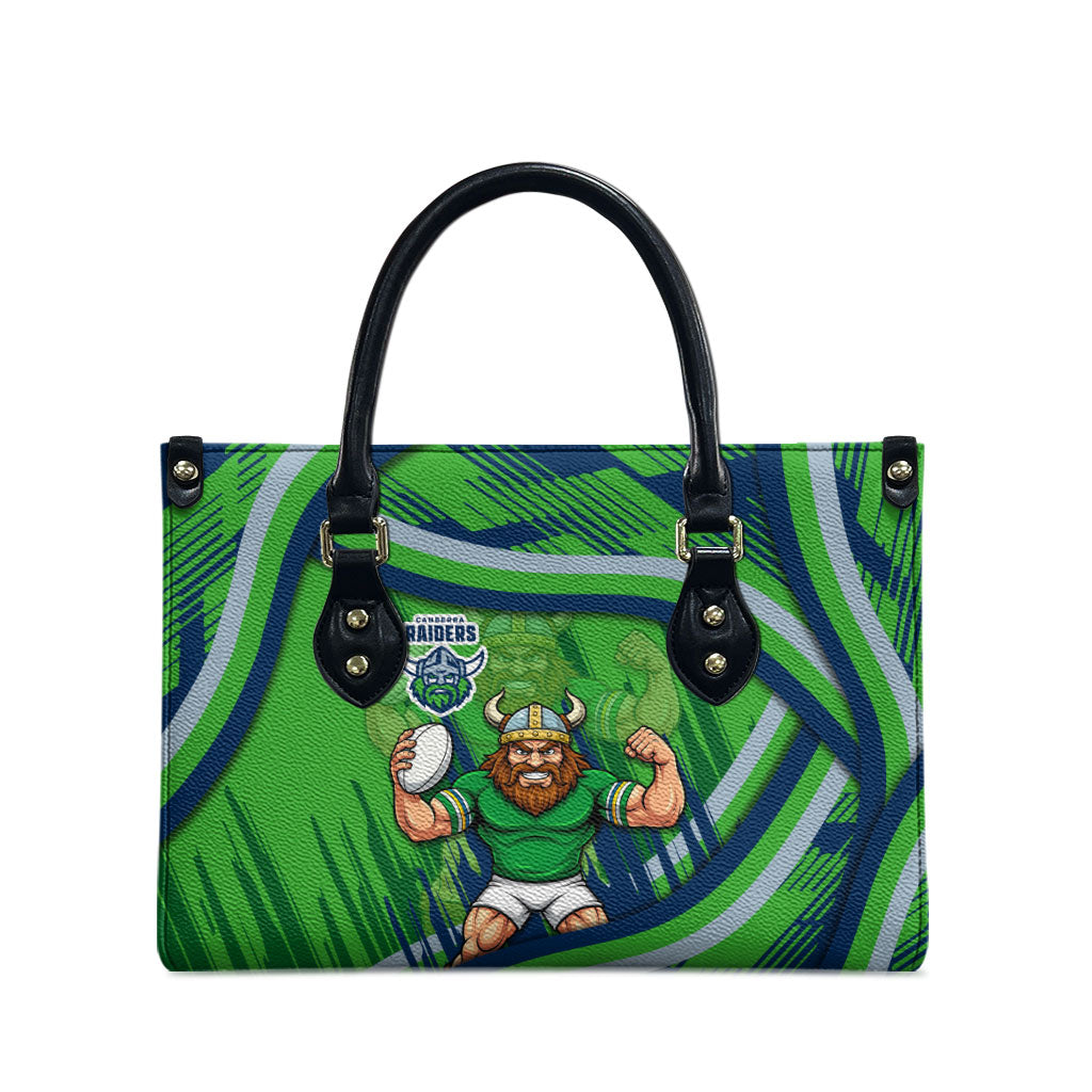 Canberra Raiders Rugby Mascot Leather Bag Fierce Athlete Graphic in Sports Style