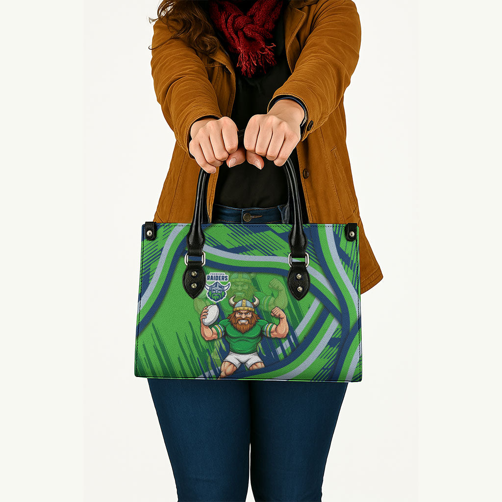 Canberra Raiders Rugby Mascot Leather Bag Fierce Athlete Graphic in Sports Style