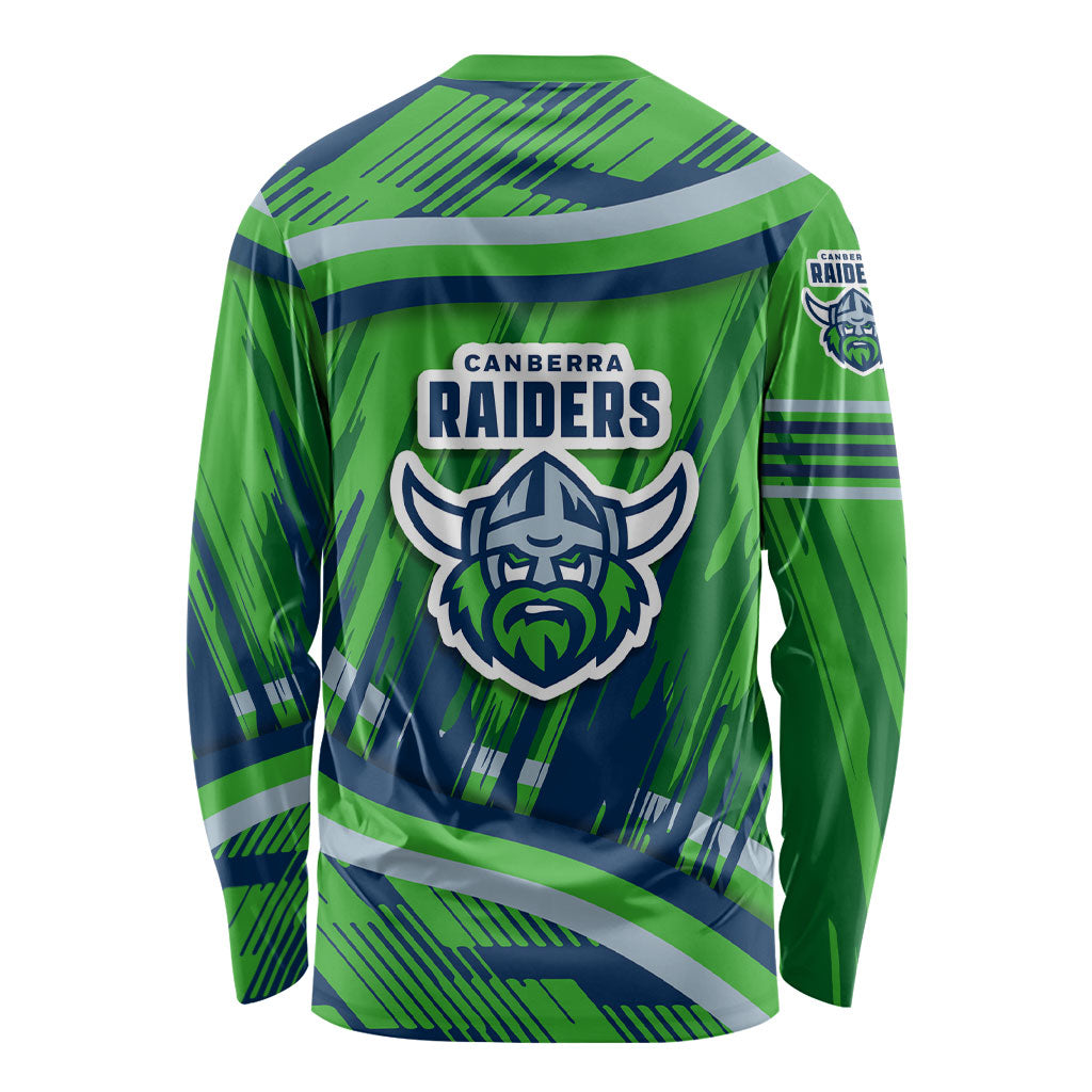 Canberra Raiders Rugby Mascot Long Sleeve Shirt Fierce Athlete Graphic in Sports Style