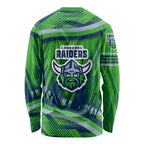 Canberra Raiders Rugby Mascot Long Sleeve Shirt Fierce Athlete Graphic in Sports Style