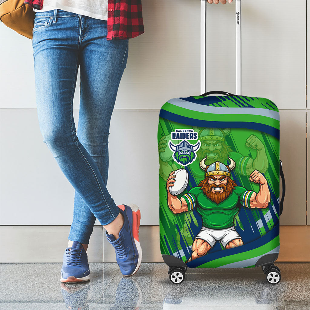 Canberra Raiders Rugby Mascot Luggage Cover Fierce Athlete Graphic in Sports Style