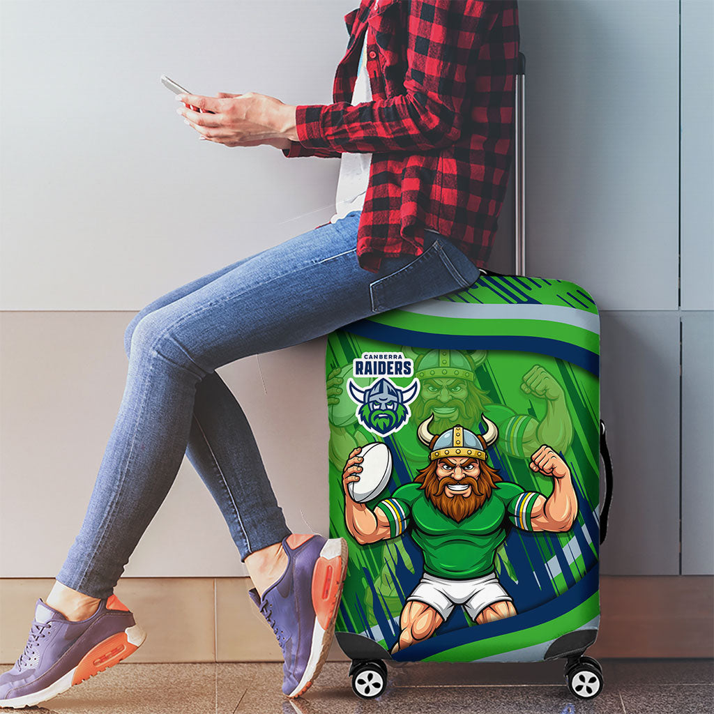 Canberra Raiders Rugby Mascot Luggage Cover Fierce Athlete Graphic in Sports Style