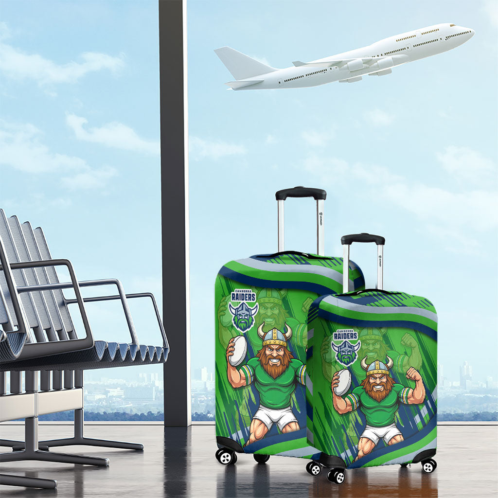 Canberra Raiders Rugby Mascot Luggage Cover Fierce Athlete Graphic in Sports Style