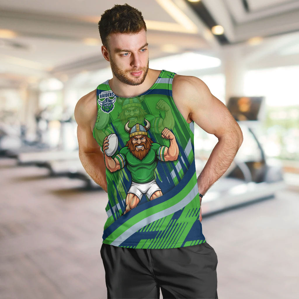 Canberra Raiders Rugby Mascot Men Tank Top Fierce Athlete Graphic in Sports Style