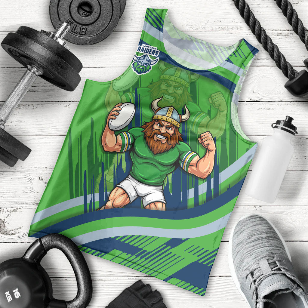 Canberra Raiders Rugby Mascot Men Tank Top Fierce Athlete Graphic in Sports Style