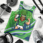 Canberra Raiders Rugby Mascot Men Tank Top Fierce Athlete Graphic in Sports Style