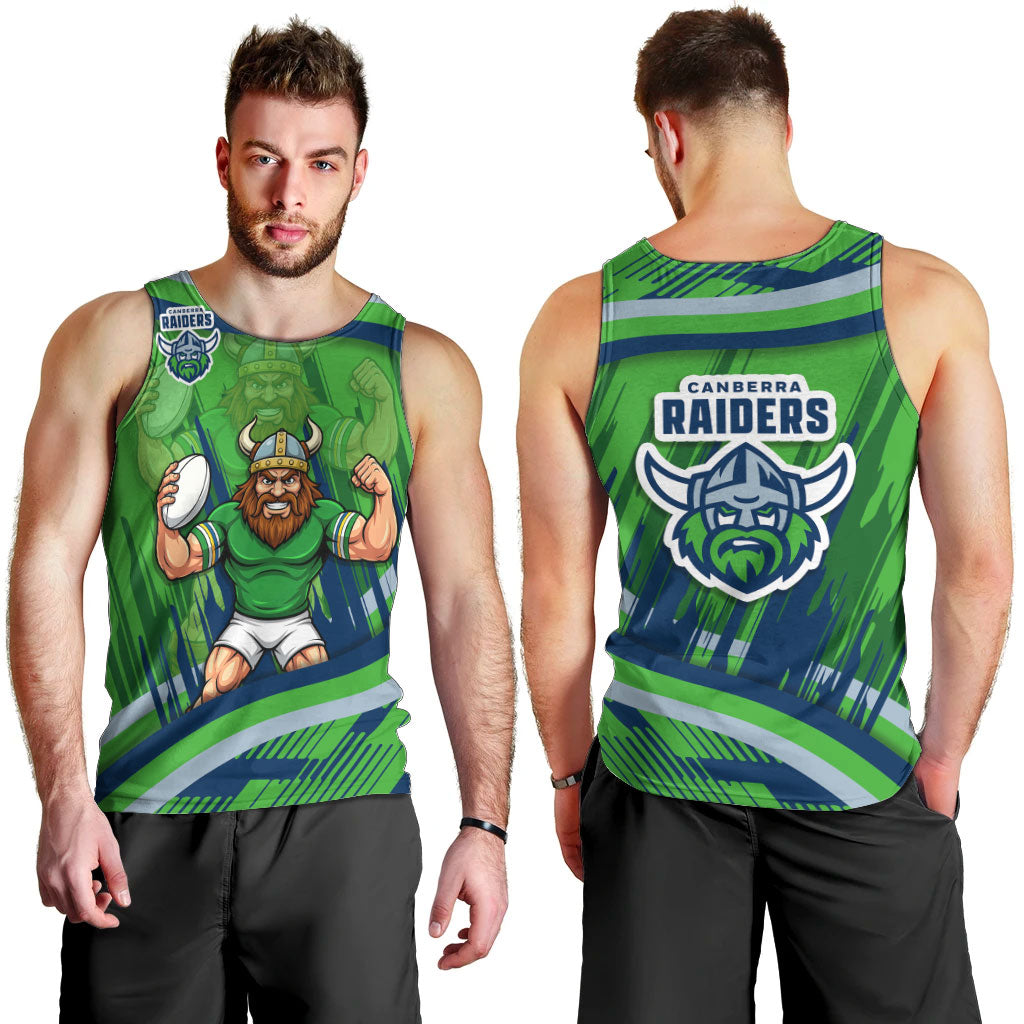 Canberra Raiders Rugby Mascot Men Tank Top Fierce Athlete Graphic in Sports Style