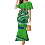 Canberra Raiders Rugby Mascot Mermaid Dress Fierce Athlete Graphic in Sports Style
