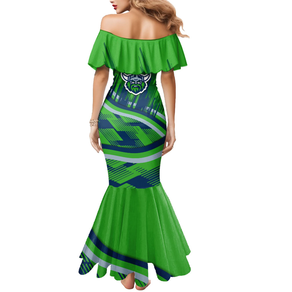 Canberra Raiders Rugby Mascot Mermaid Dress Fierce Athlete Graphic in Sports Style