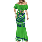 Canberra Raiders Rugby Mascot Mermaid Dress Fierce Athlete Graphic in Sports Style