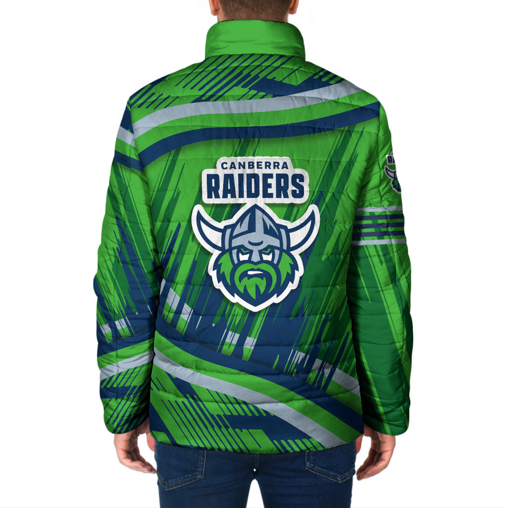 Canberra Raiders Rugby Mascot Padded Jacket Fierce Athlete Graphic in Sports Style