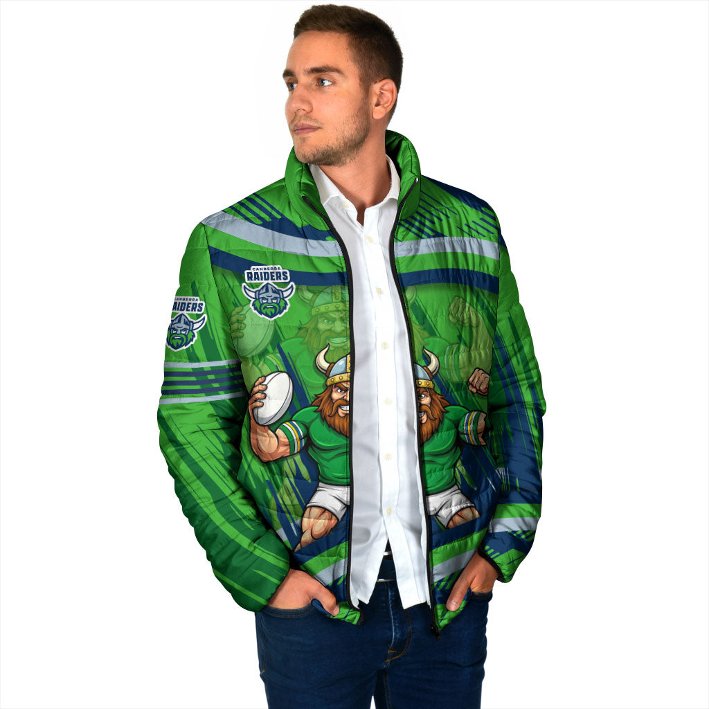 Canberra Raiders Rugby Mascot Padded Jacket Fierce Athlete Graphic in Sports Style
