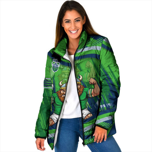 Canberra Raiders Rugby Mascot Padded Jacket Fierce Athlete Graphic in Sports Style