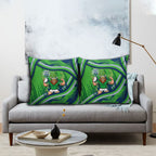 Canberra Raiders Rugby Mascot Pillow Cover Fierce Athlete Graphic in Sports Style