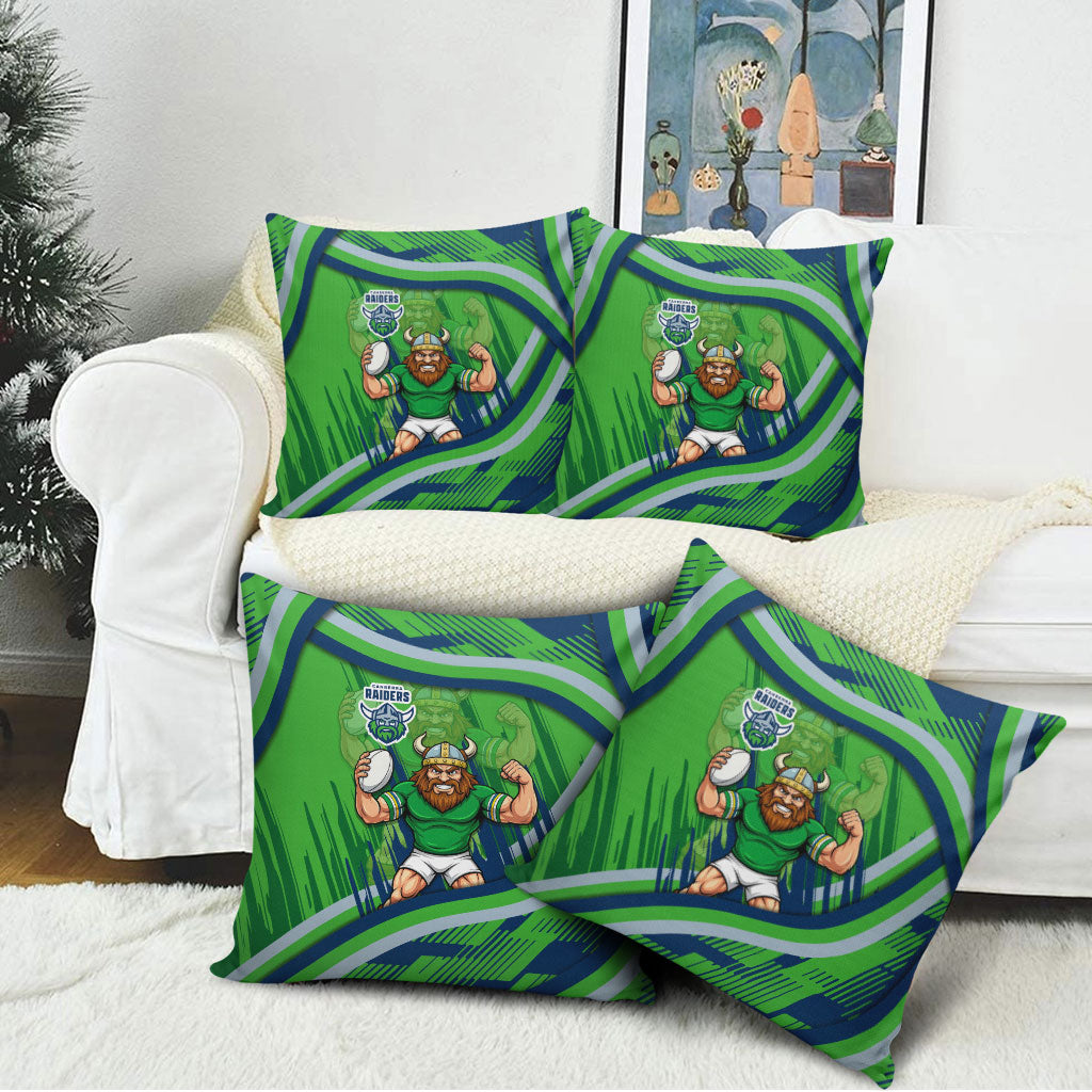 Canberra Raiders Rugby Mascot Pillow Cover Fierce Athlete Graphic in Sports Style